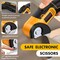 Electric Scissors Rotary Cutter with 2 Blades | 4V 2000mAh Rechargeable | Heavy Duty for Cardboard Fabric Carpet Leather | Lightweight Portable (Yellow)